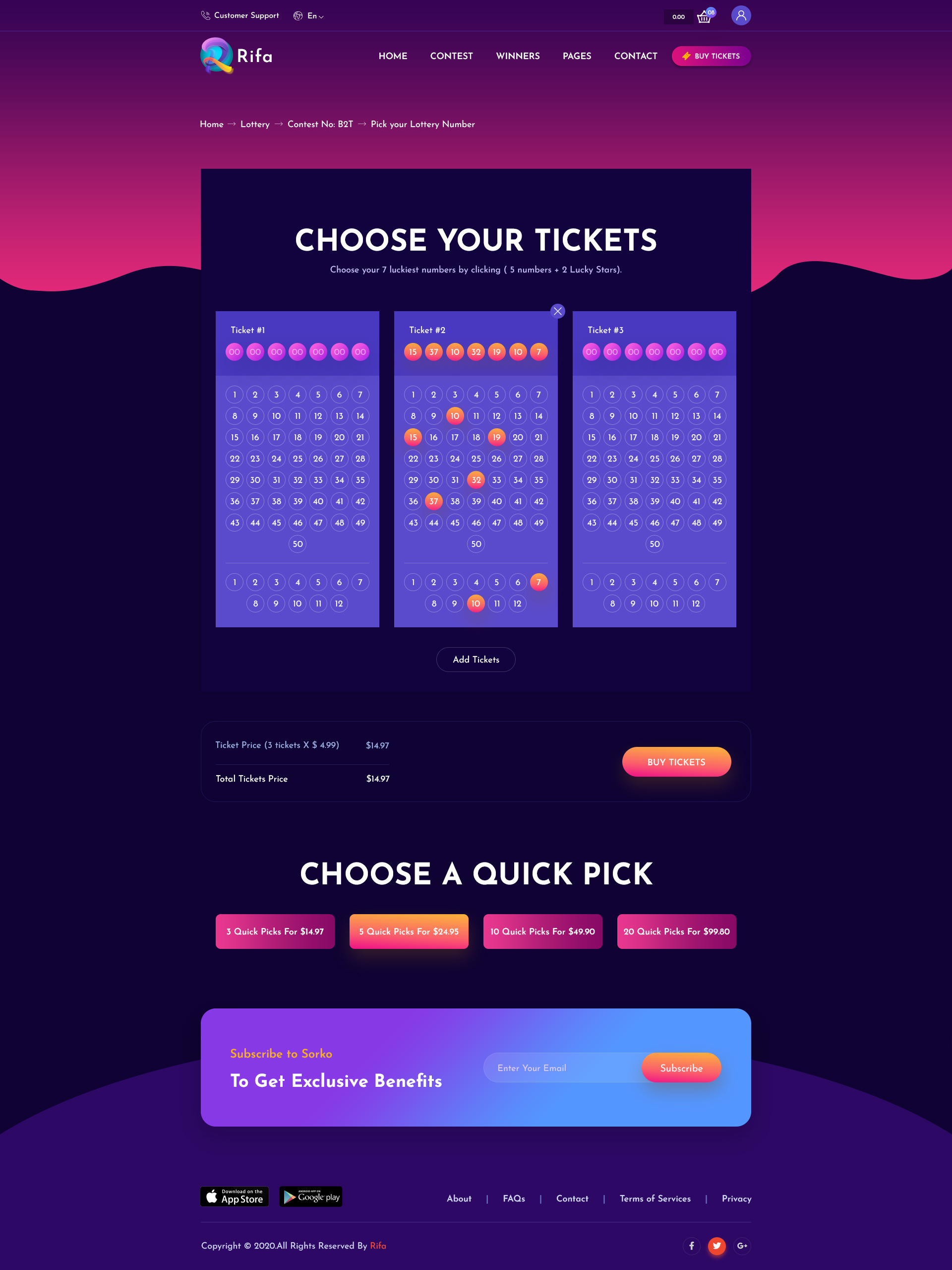 Rifa Online Lotto & Lottery PSD Template by pixelaxis ThemeForest
